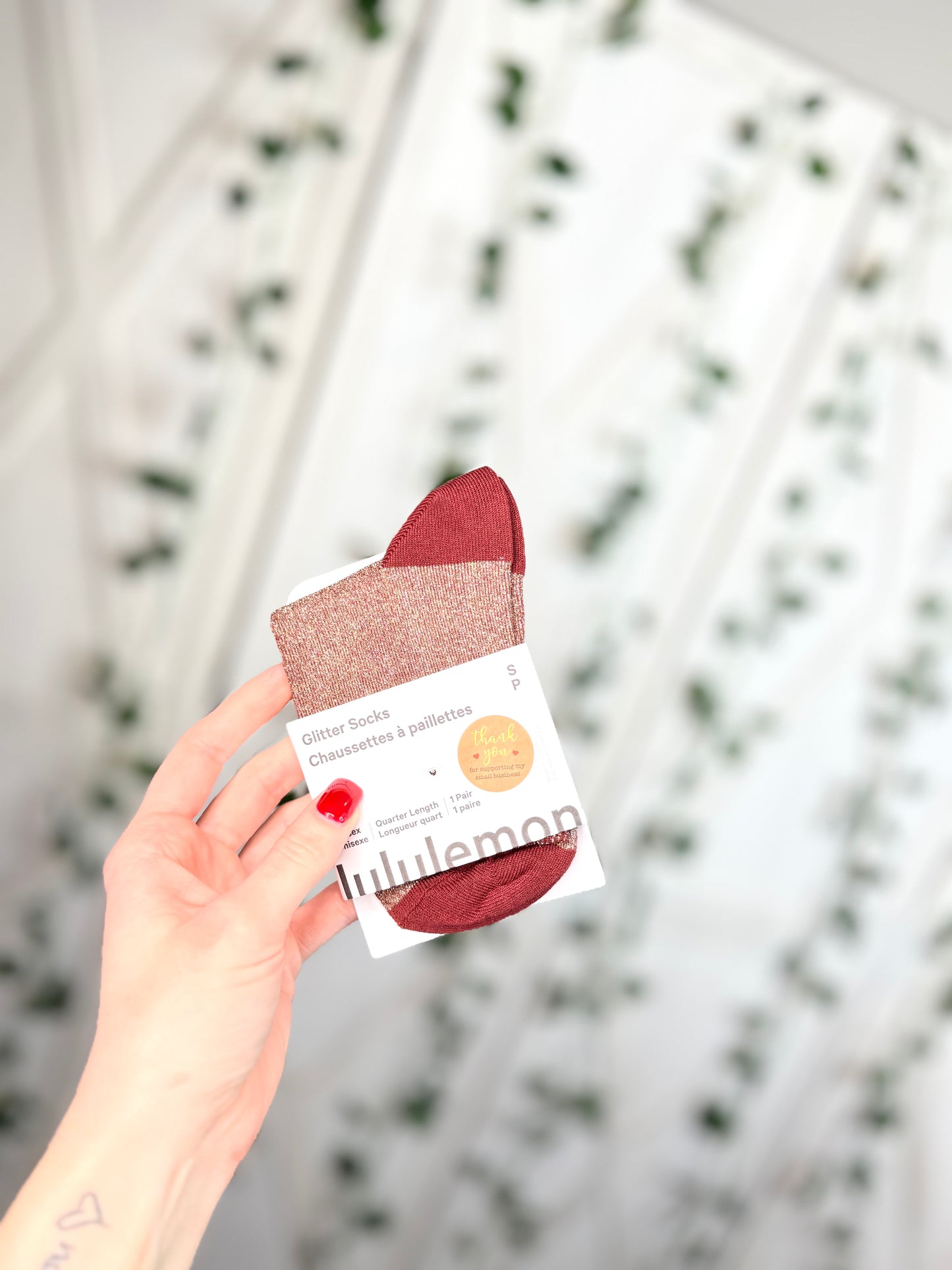 Unisex Glitter Quarter Socks *Size S