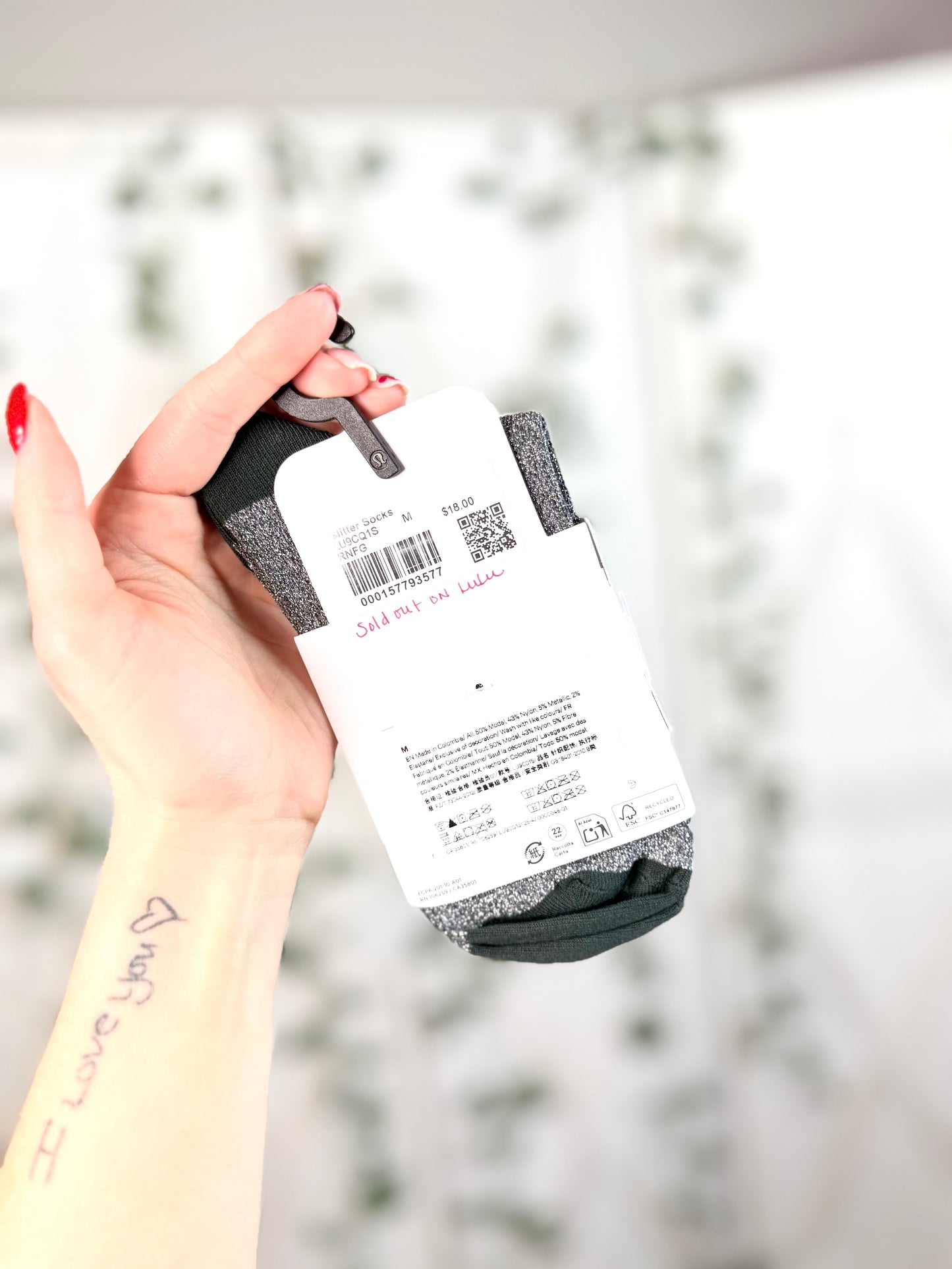 Unisex Glitter Quarter Socks *Size M