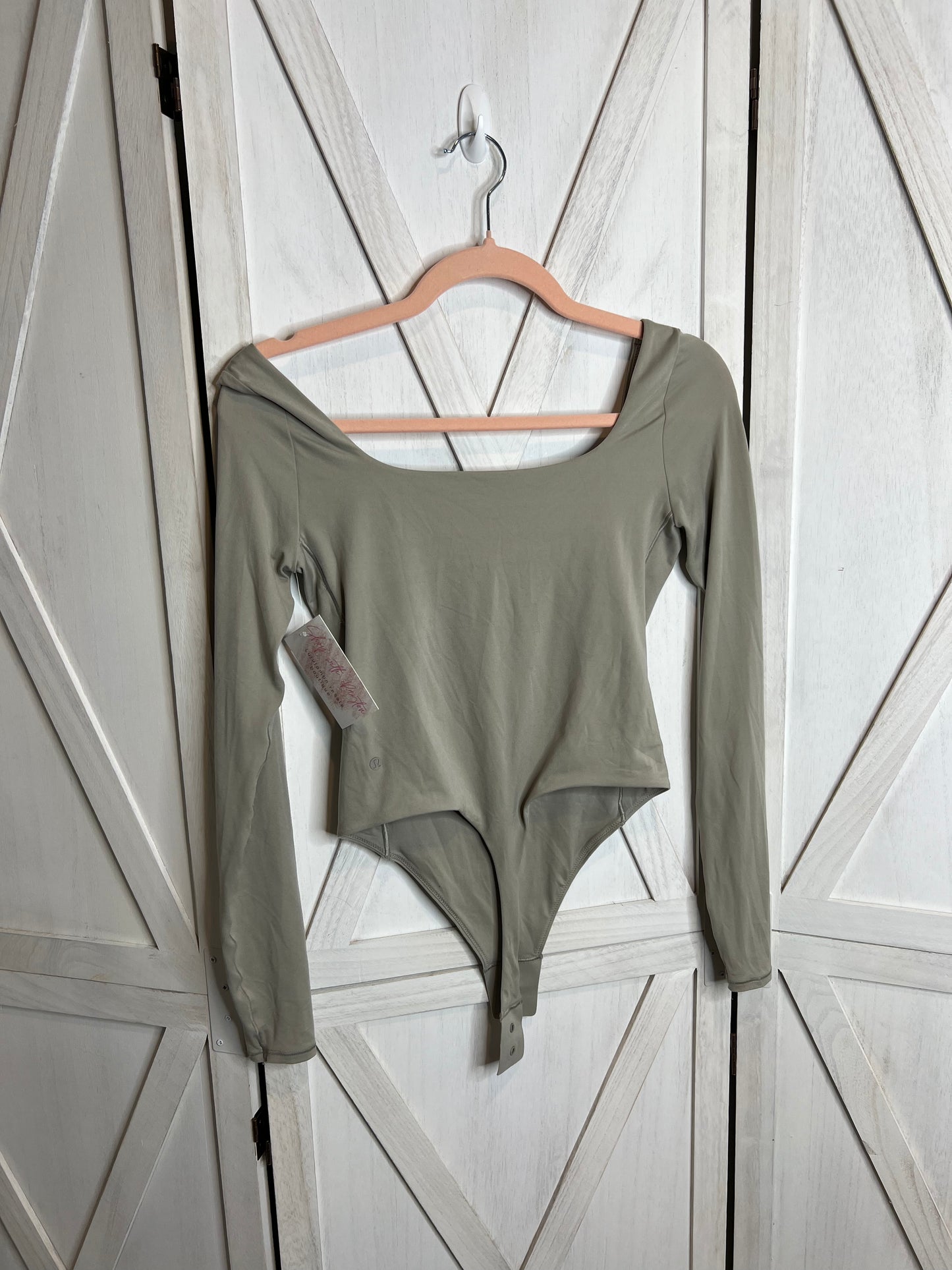 Wundermost Ultra-Soft Nulu Square-Neck LS Bodysuit *SIZE S (mark on shoulder!