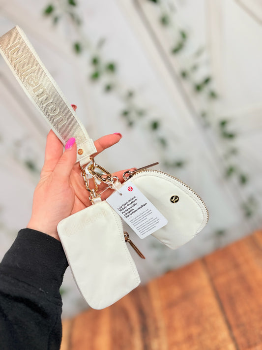 Dual Pouch Wristlet *Metallic Wordmark