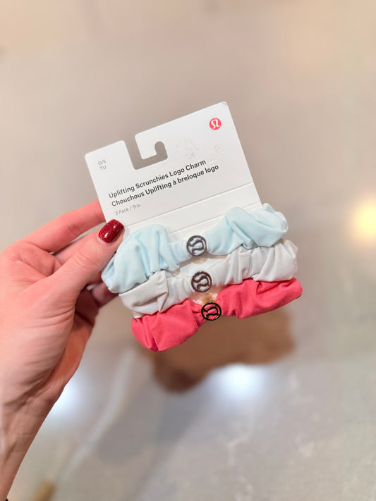 Uplifting scrunchies logo charm 3 pack