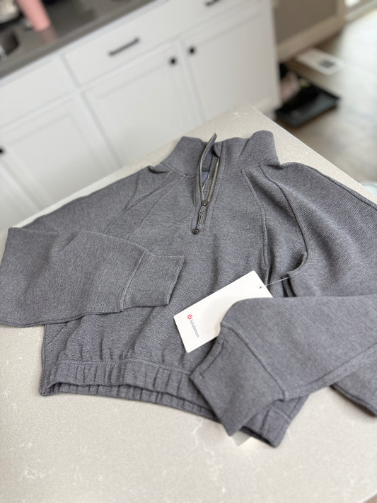 Scuba Cropped 1/2 Zip Funnel Neck* Waffle* Size XS