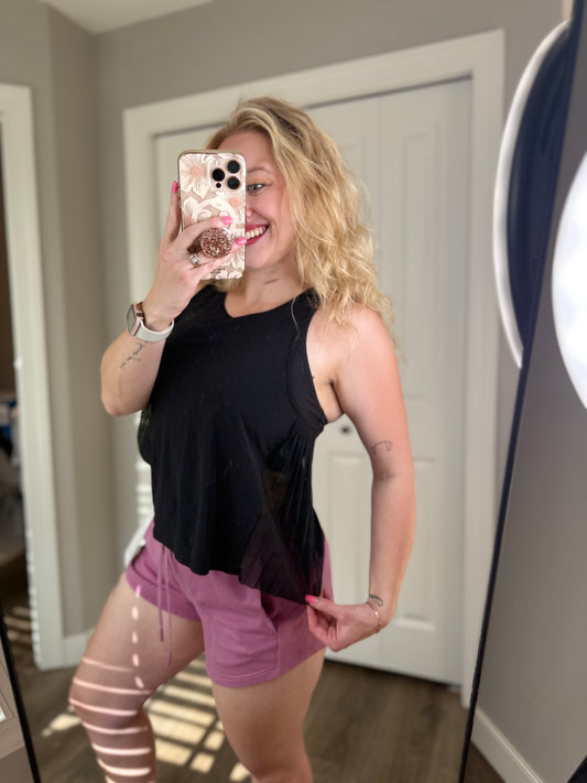 Side Pleats Tennis Tank *Size 6 & 8