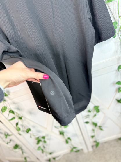 Textured Mesh Short Sleeve Polo