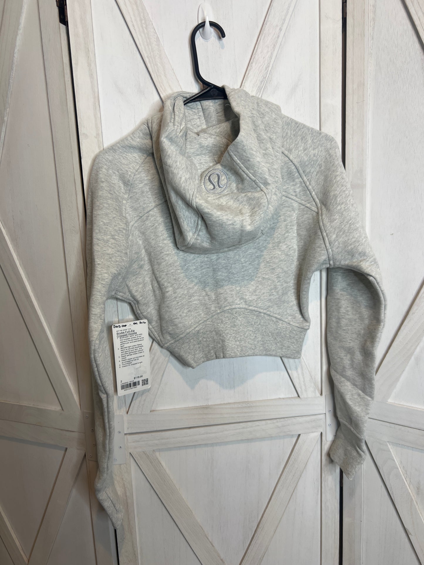 Scuba full zip cropped hoodie