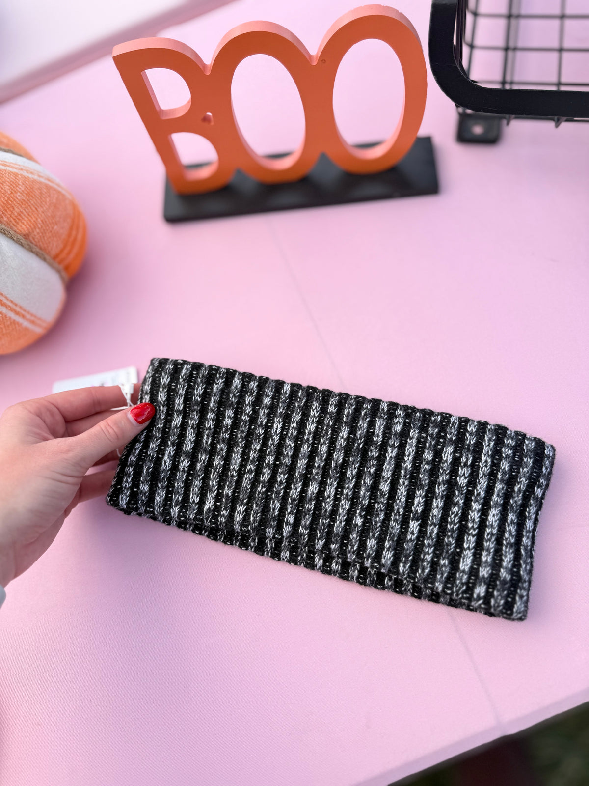 Textured Fleece-Lined Knit Ear Warmer