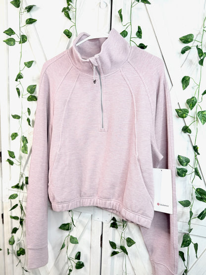 Scuba Cropped 1/2 Zip Funnel Neck *Waffle *Size L
