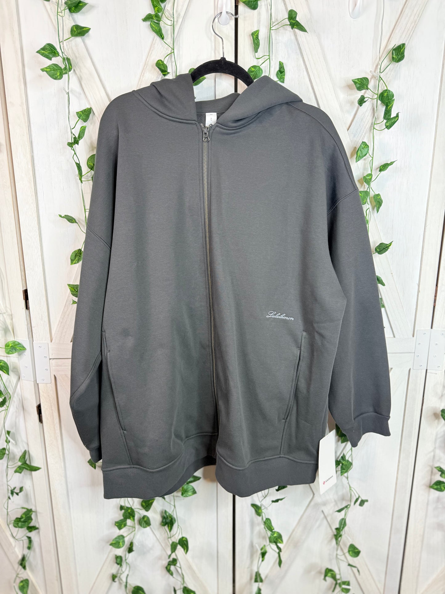 W big cozy oversized full zip hoodie *Size XL
