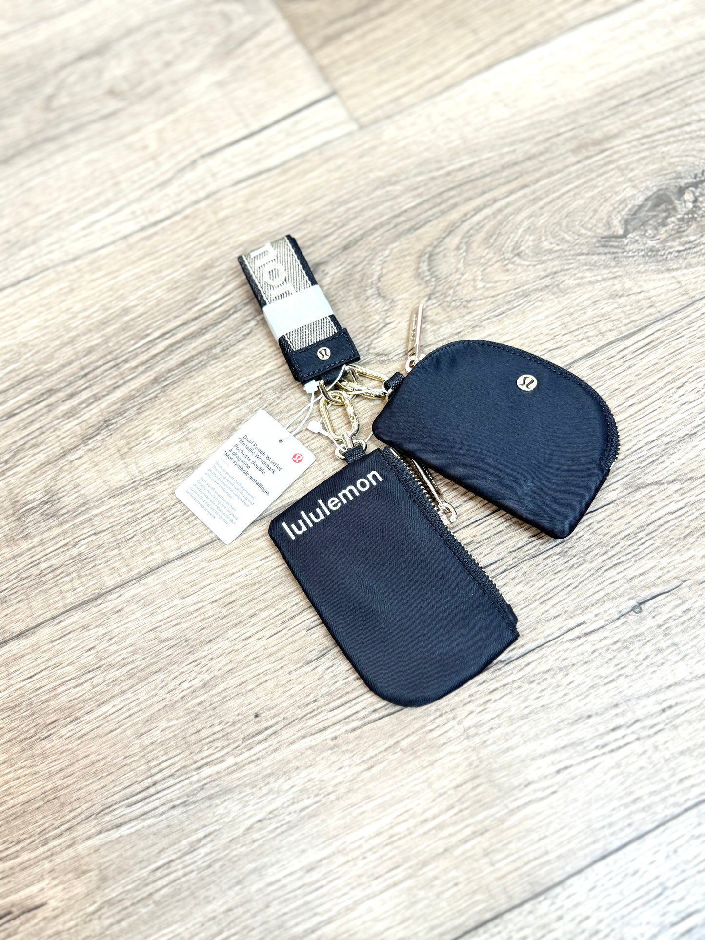 Dual Pouch Wristlet *Metal Woodmark