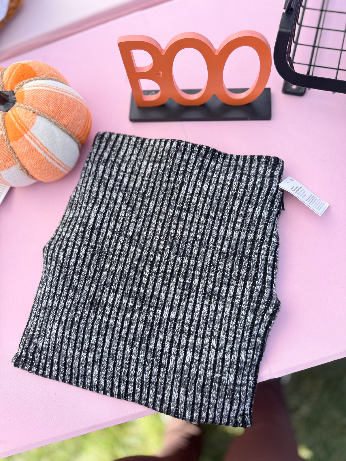 Textured Fleece-Lined Knit Neck Warmer