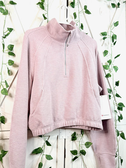 Scuba Cropped 1/2 Zip Funnel Neck *Waffle *Size L