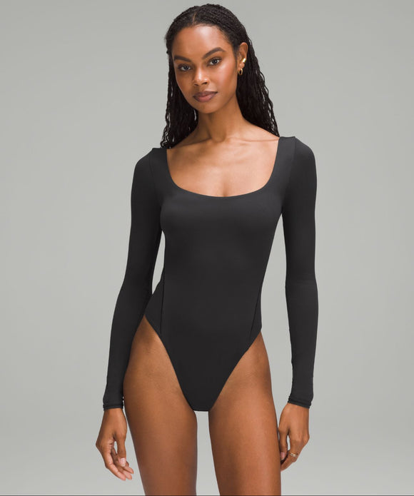 Nulu Square-Neck Long Sleeve Bodysuit