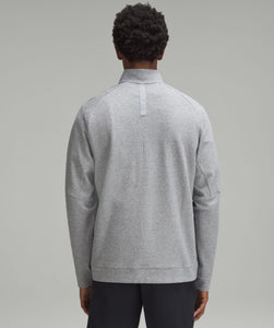 Textured double knit cotton half zip