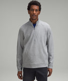 Textured double knit cotton half zip