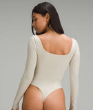 Nulu Square-Neck Long-Sleeve Bodysuit