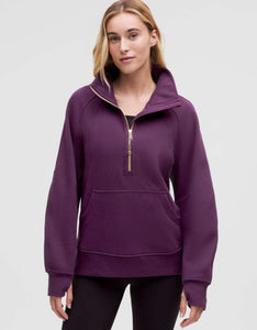 Scuba Oversized funnel neck half zip