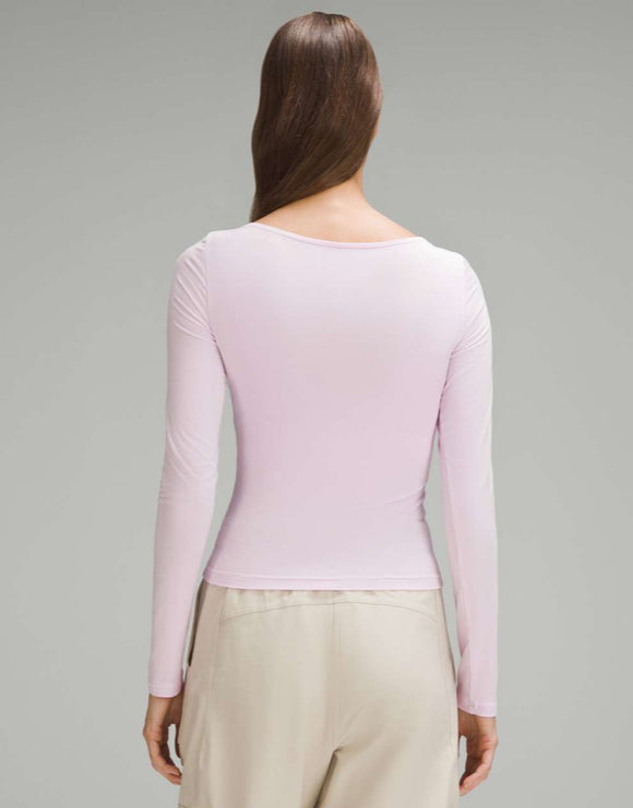 Modal silk blend v-neck long sleeve