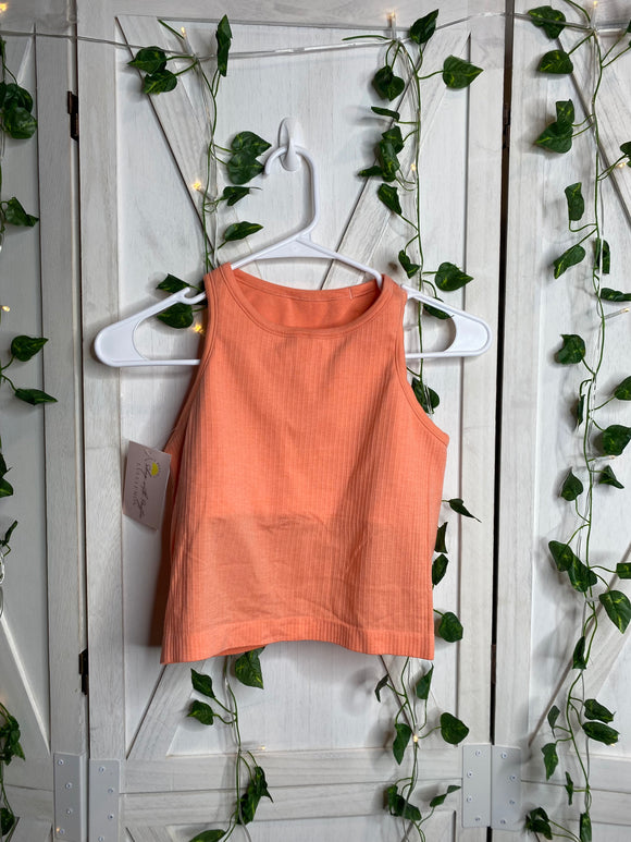 Ebb to Street Cropped Racerback Tank Top  *SIZE 6