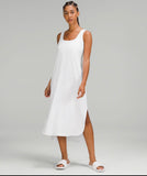 Pima Cotton Open-Back Midi Dress