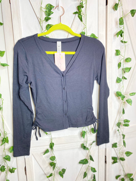 Side-cinch ribbed cardigan*SIZE  4🍋