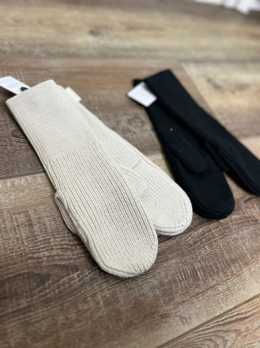 Ribbed Merino Wool-Blend Knit Mittens
