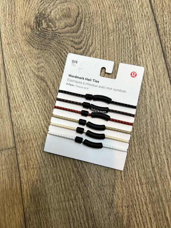 wordmark hair ties