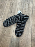 Textured Fleece-Lined Knit Mittens