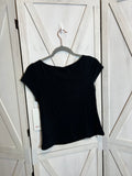 Cap-Sleeve Henley T-Shirt