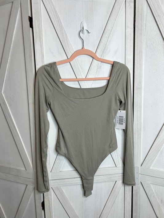 Wundermost Ultra-Soft Nulu Square-Neck LS Bodysuit *SIZE S (mark on shoulder!