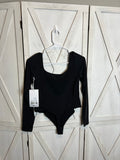 Nulu Square-Neck Long Sleeve Bodysuit