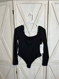 Nulu Square-Neck Long Sleeve Bodysuit