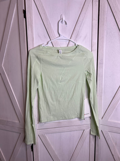 Asymmetrical Ribbed Cotton Long Sleeve *SIZE XS