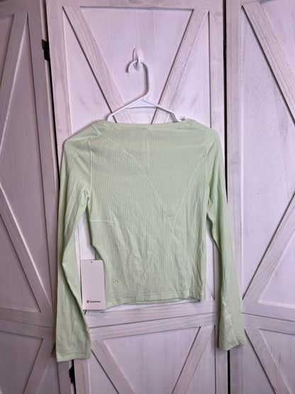 Asymmetrical Ribbed Cotton Long Sleeve *SIZE XS