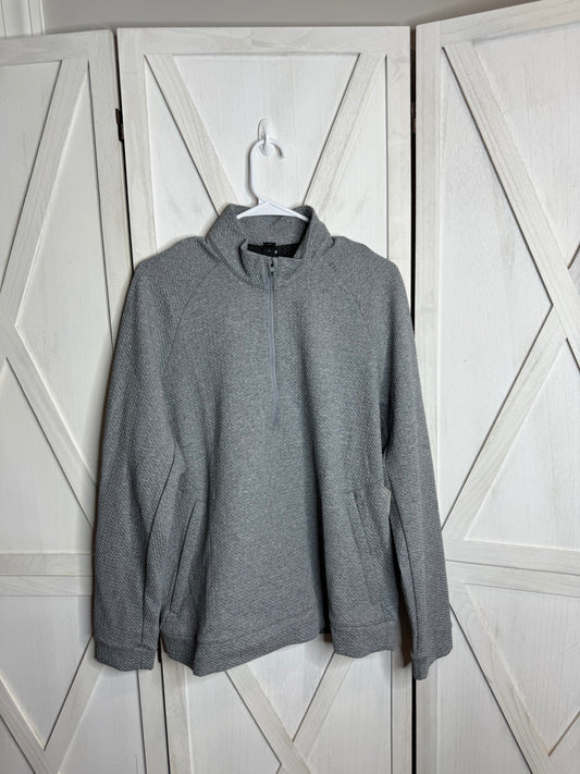 Textured double knit cotton half zip *SIZE M