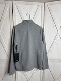 Textured double knit cotton half zip