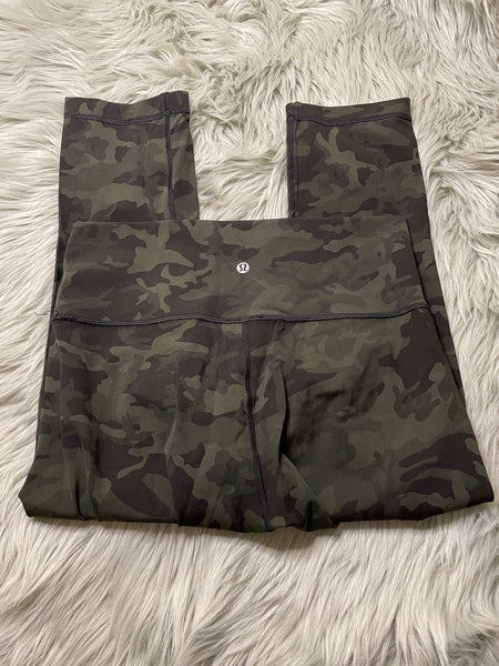 Lululemon Wunder Under Crop (high-rise) *full-on Luxtreme 21 In Incognito  Camo Multi Gator Green